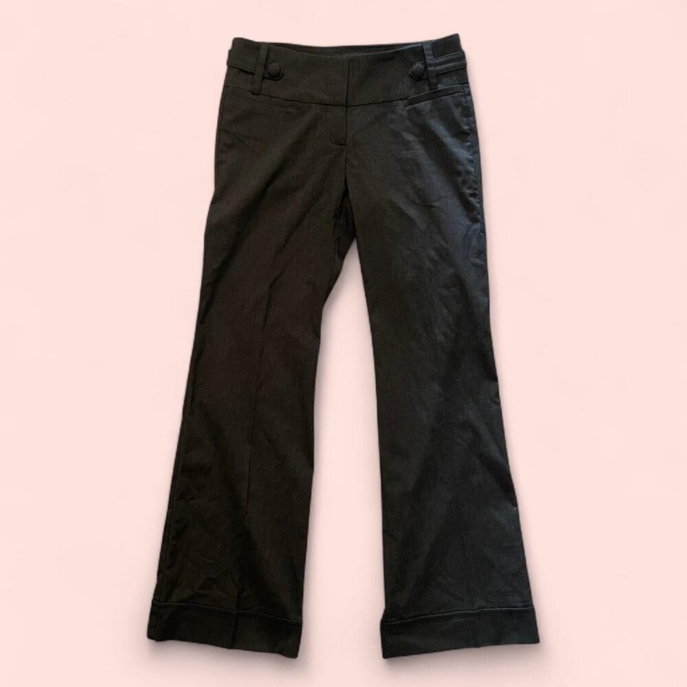 charcoal grey straight leg/flare trousers